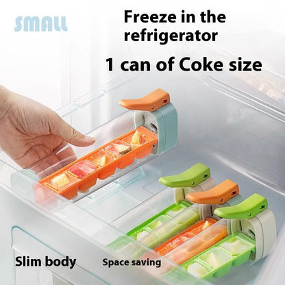 Cool Convenience: Household Ice Maker with Press Ice Tray and Storage