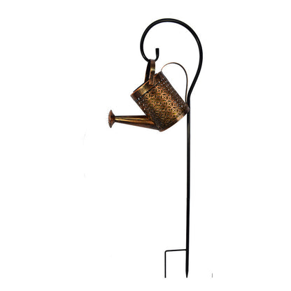 Garden Glow: Hollow-out Iron Watering Can Lamp with LED Lights