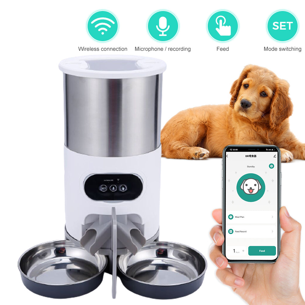 APP-Controlled Pet Feeder - Stainless Steel Bowl