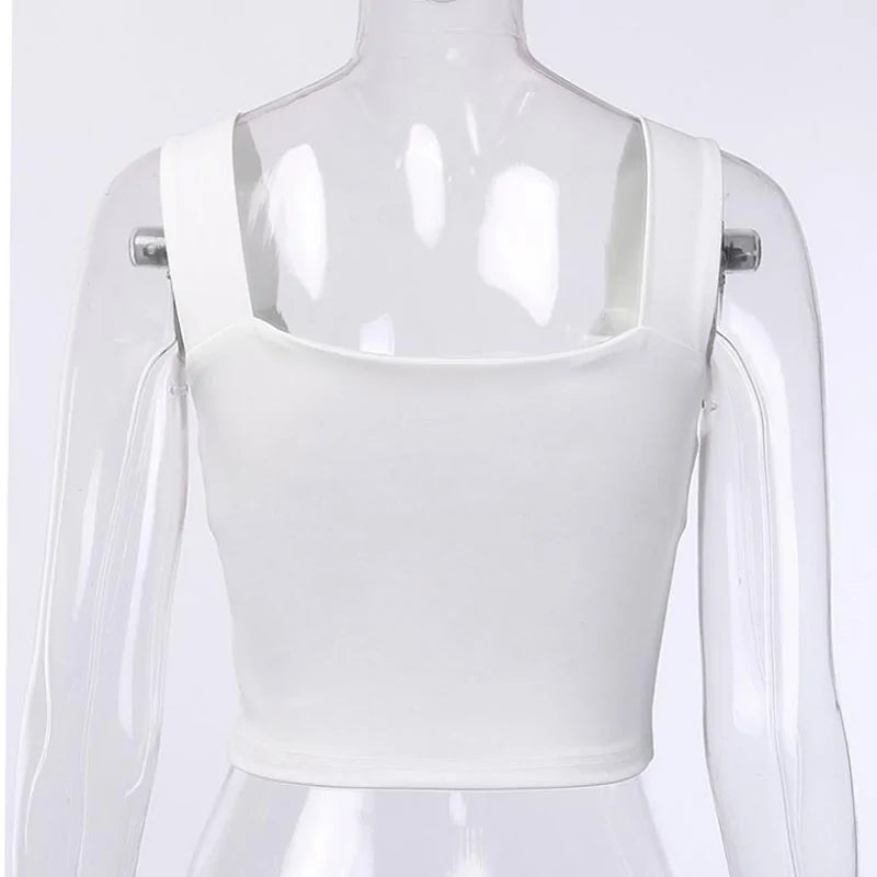 Summer Milkmaid Crop Tops for Women - White Ruched Bow Camis