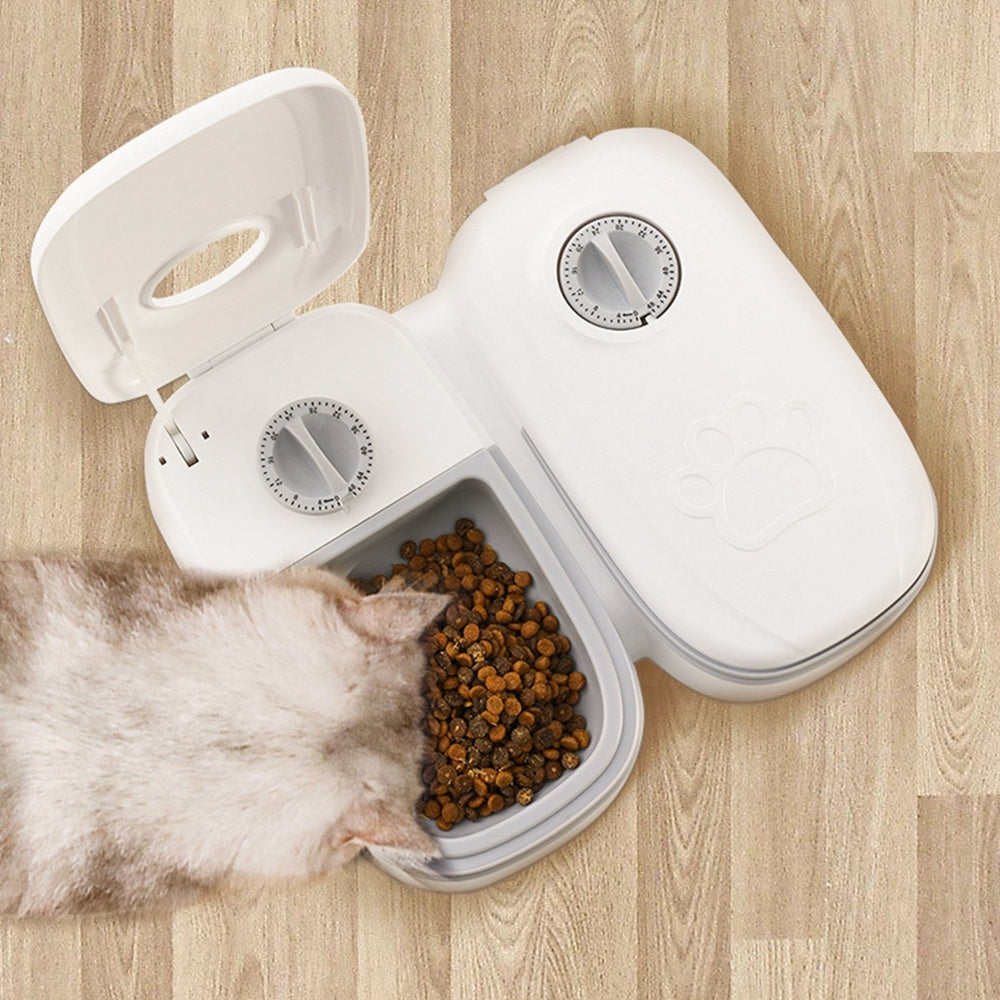 Stainless Steel Automatic Pet Feeder - Perfect for Busy Pet Owners!