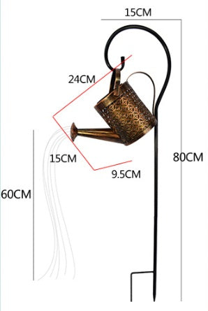 Garden Glow: Hollow-out Iron Watering Can Lamp with LED Lights