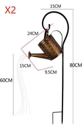 Garden Glow: Hollow-out Iron Watering Can Lamp with LED Lights