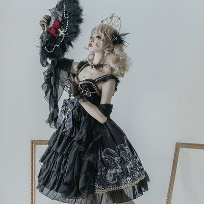 Whispers of Darkness: Dragon Control Witch Gothic Dark Strap Dress